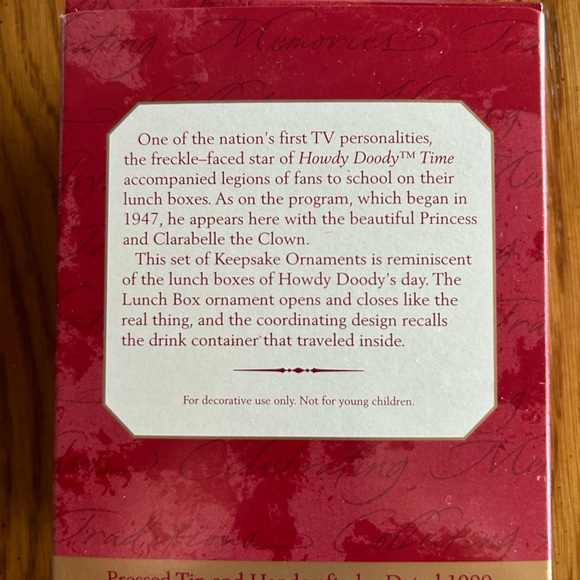 Howdy Doody Lunch Box Set Hallmark Keepsake Christmas Ornament 1999 - Picture 7 of 8